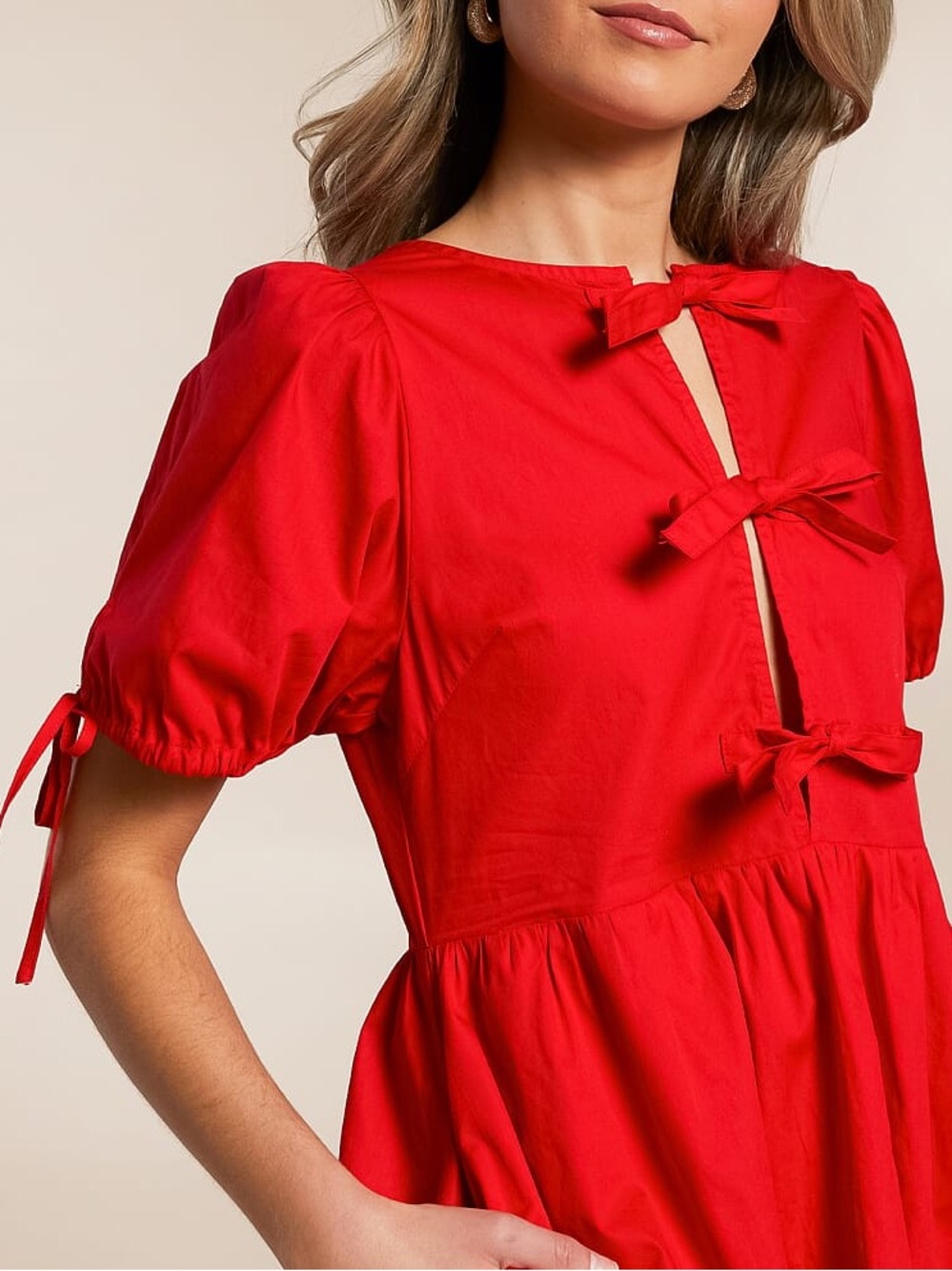 Willow & Root Front Tie Bubble Dress - Picture 11 of 11